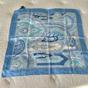 Ralph Lauren Baby Blue Paisley Silk Square